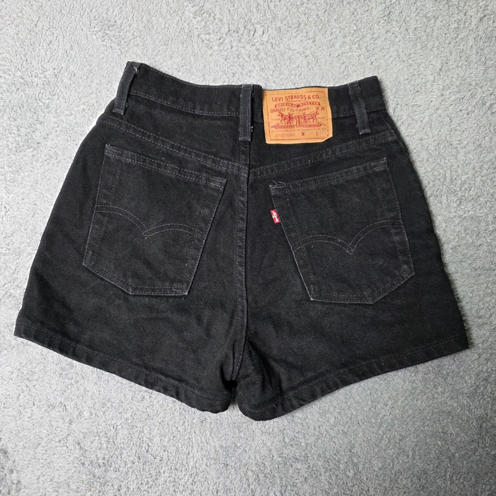 Levi's Womens 5 Black Denim High Waisted Shorts Faded Made in USA 37512-0260